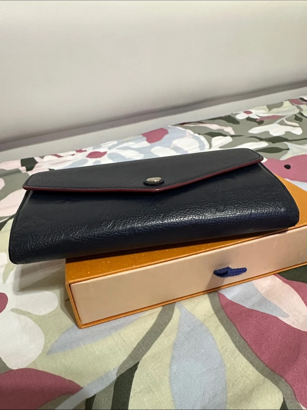 Louis Vuitton Navy Blue Emprente Leather Wallet